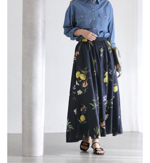 「《追加予約》【洗える】ボタニカルプリントスカート」|スカート|