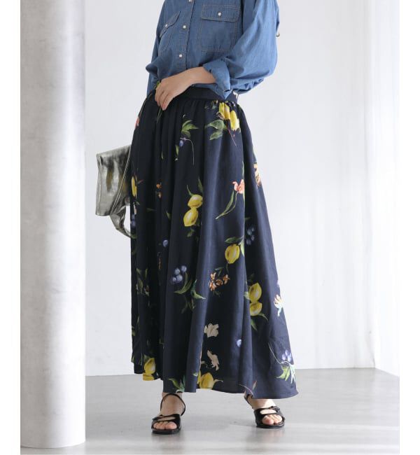  「《追加予約》【洗える】ボタニカルプリントスカート」|スカート|