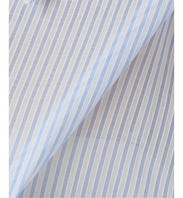  「【洗える】ストライプシアーギャザーシャツ」|シャツ・ブラウス|