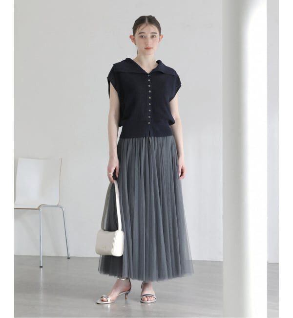  「【洗える】CHOKLATE PARIS /チョコレートパリ  チュールロングスカート」|スカート|