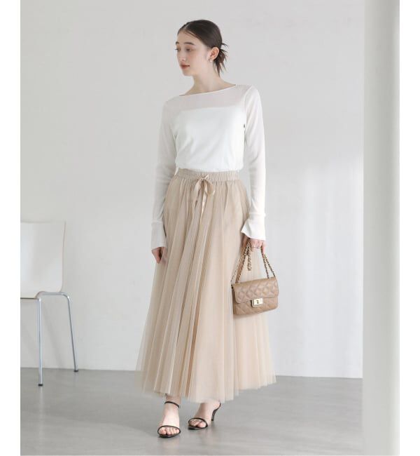  「【洗える】CHOKLATE PARIS /チョコレートパリ  チュールロングスカート」|スカート|