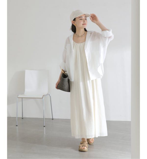  「《予約》【洗える】リネンブレンドシアーシャツ」|シャツ・ブラウス|