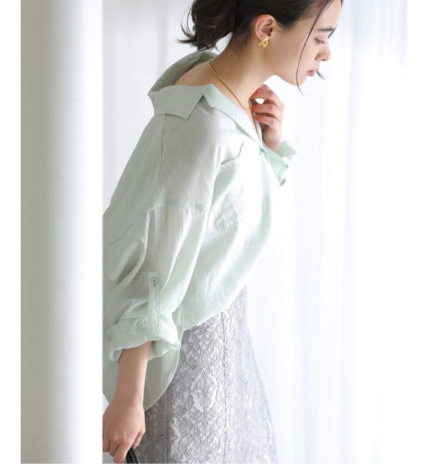  「《予約》【洗える】リネンブレンドシアーシャツ」|シャツ・ブラウス|