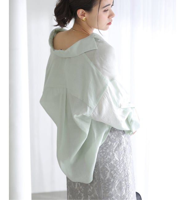  「《予約》【洗える】リネンブレンドシアーシャツ」|シャツ・ブラウス|