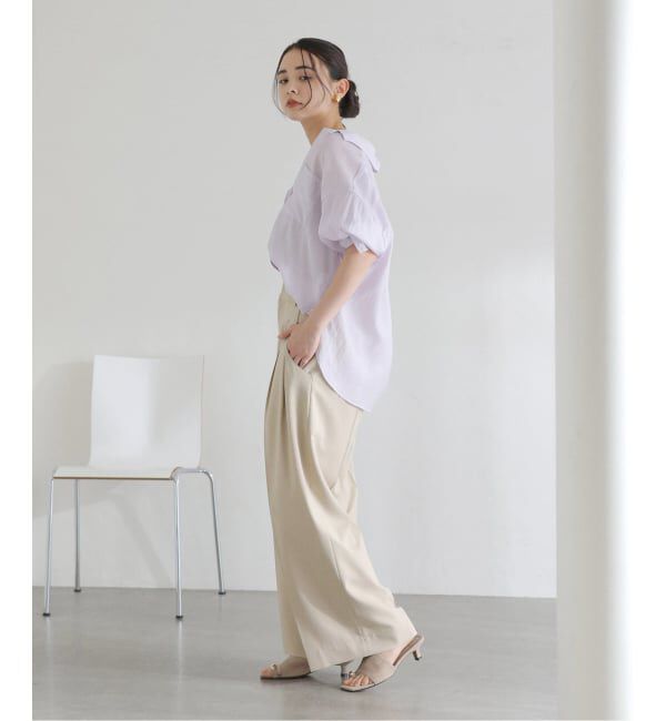  「《予約》【洗える】リネンブレンドシアーシャツ」|シャツ・ブラウス|