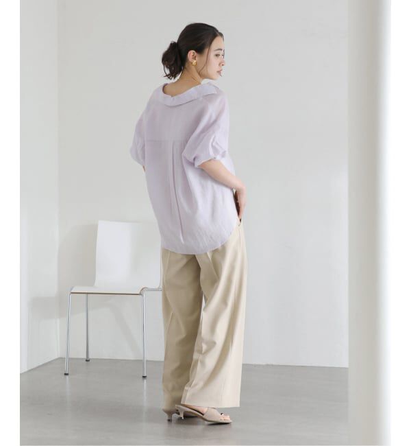  「《予約》【洗える】リネンブレンドシアーシャツ」|シャツ・ブラウス|