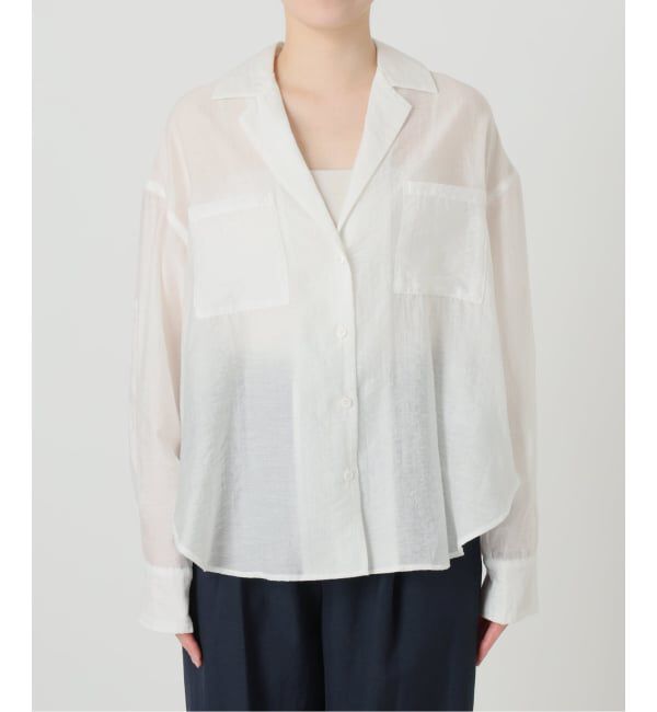  「《予約》【洗える】リネンブレンドシアーシャツ」|シャツ・ブラウス|