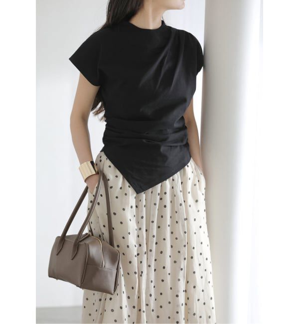  「《予約》【洗える】麻ボイルドットスカート」|スカート|