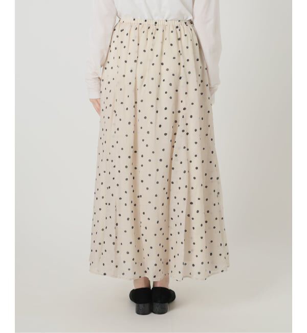  「《予約》【洗える】麻ボイルドットスカート」|スカート|