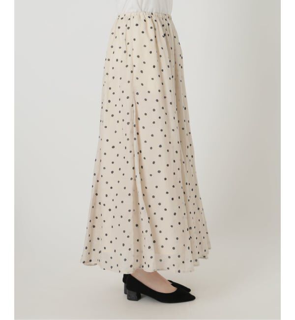  「《予約》【洗える】麻ボイルドットスカート」|スカート|
