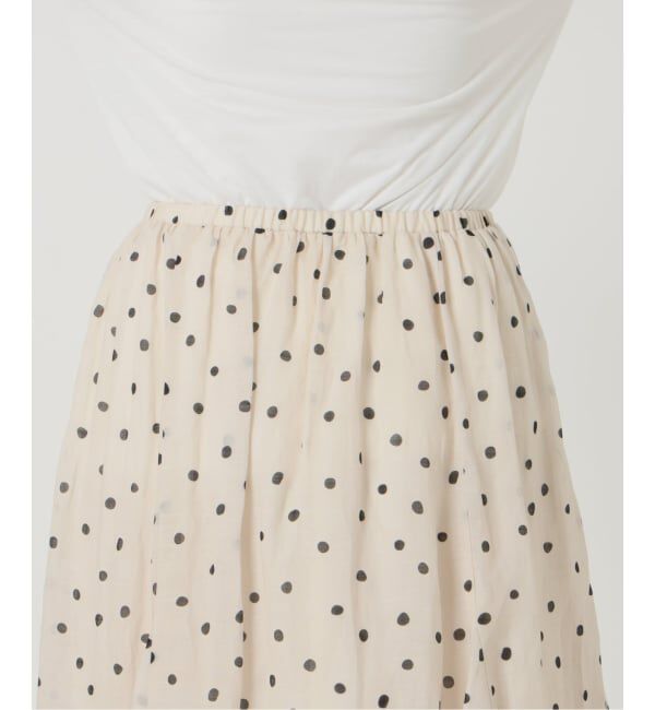  「《予約》【洗える】麻ボイルドットスカート」|スカート|