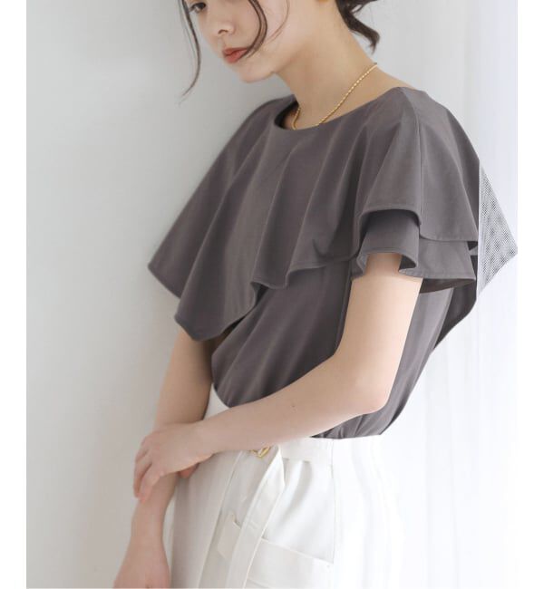  「《予約》【洗える】ケープカットソー」|Tシャツ・カットソー|