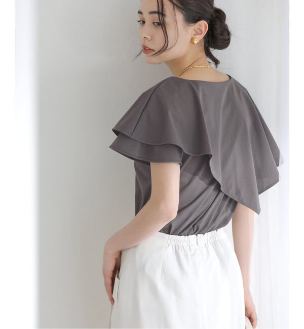  「《予約》【洗える】ケープカットソー」|Tシャツ・カットソー|