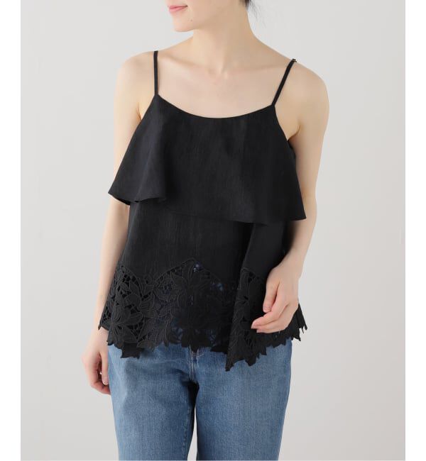  「【洗える】カットワークキャミトップス」|シャツ・ブラウス|