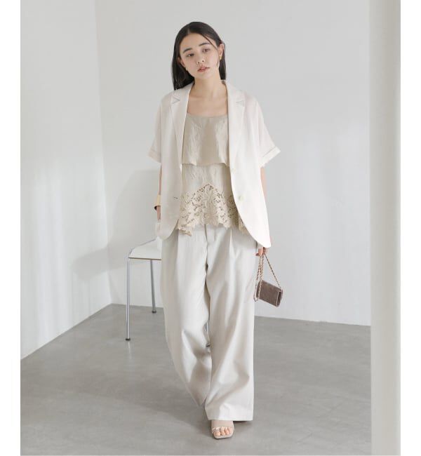  「【洗える】カットワークキャミトップス」|シャツ・ブラウス|