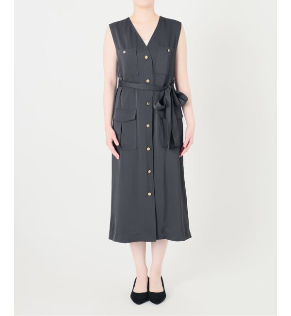  「《予約》【洗える】ジレ2WAYワンピース」|ワンピース|
