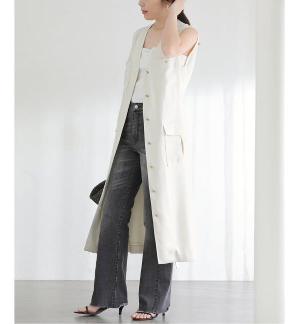  「《予約》【洗える】ジレ2WAYワンピース」|ワンピース|ホワイト