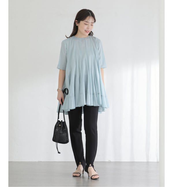  「《予約》【洗える】コットンハギフレアチュニック」|シャツ・ブラウス|