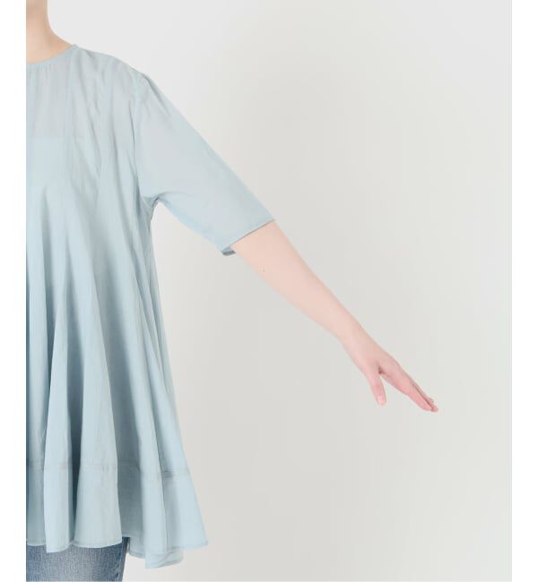  「《予約》【洗える】コットンハギフレアチュニック」|シャツ・ブラウス|