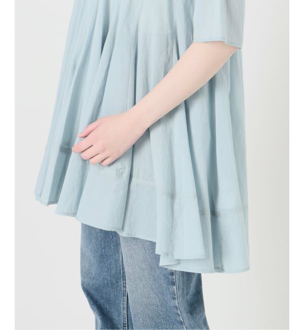  「《予約》【洗える】コットンハギフレアチュニック」|シャツ・ブラウス|