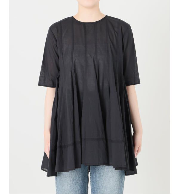  「《予約》【洗える】コットンハギフレアチュニック」|シャツ・ブラウス|