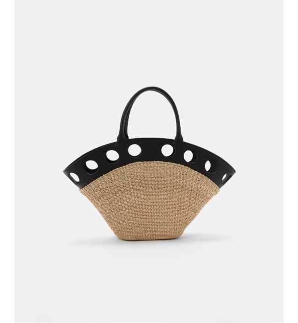  「VIOLAd'ORO/ ヴィオラドーロ サークルカットレザー*アバカBAG」|トートバッグ|