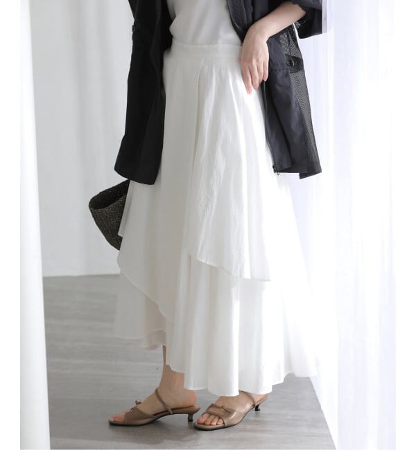  「《予約》【洗える】シアーランダムフレアスカート」|スカート|