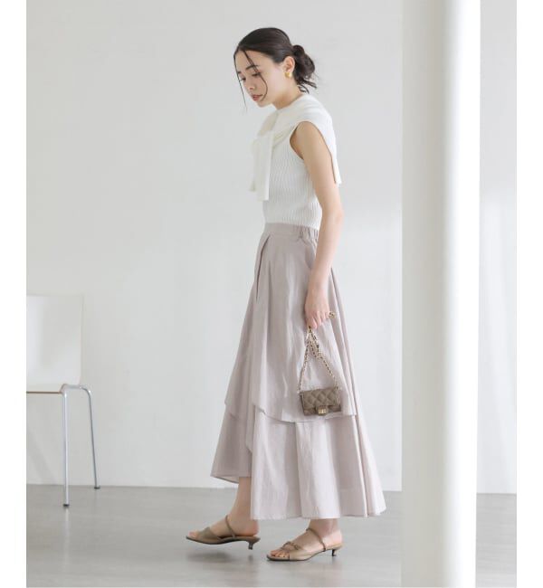  「《予約》【洗える】シアーランダムフレアスカート」|スカート|