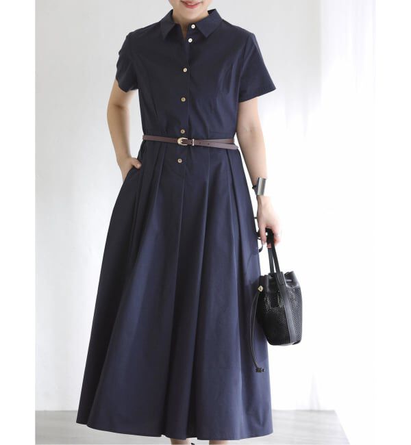  「《予約》【洗える】タックシャツワンピース」|ワンピース|