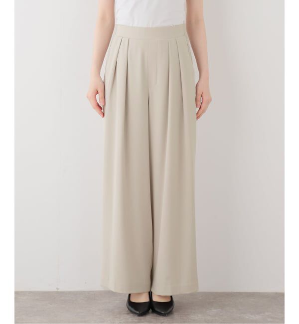  「【洗える】ツータックストレートパンツ」|スラックス|