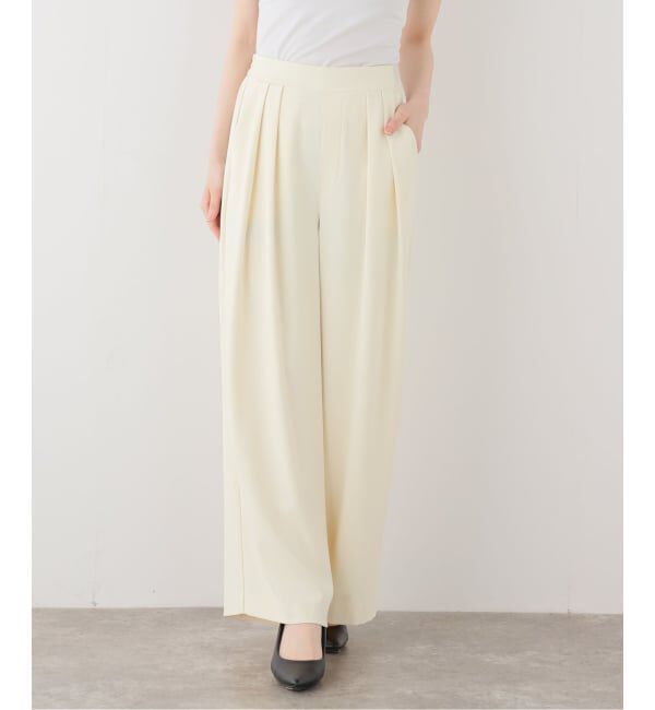  「【洗える】ツータックストレートパンツ」|スラックス|イエロー