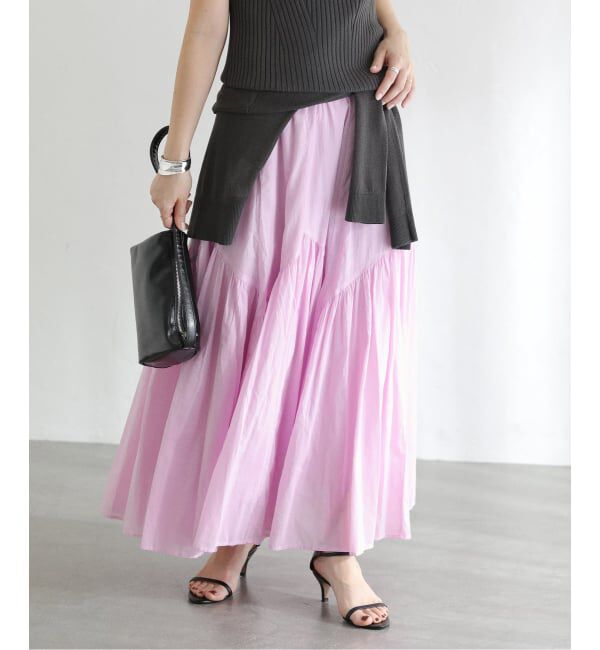  「《予約》【洗える】コットンランダムティアードスカート」|スカート|