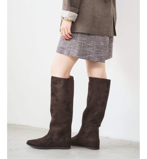  「《追加5》2cmワイドシャフトロングブーツ」|ロングブーツ|ブラウン