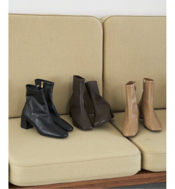 「《追加3》5cmスクエアフィットショートブーツ」|ショートブーツ|