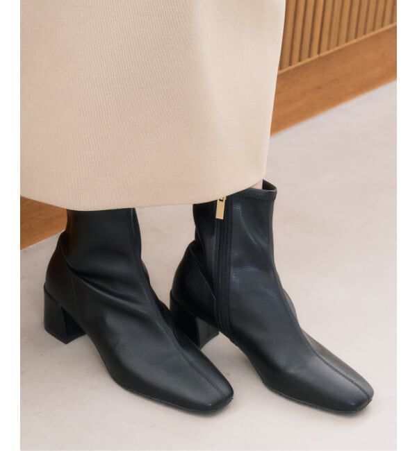  「《追加3》5cmスクエアフィットショートブーツ」|ショートブーツ|