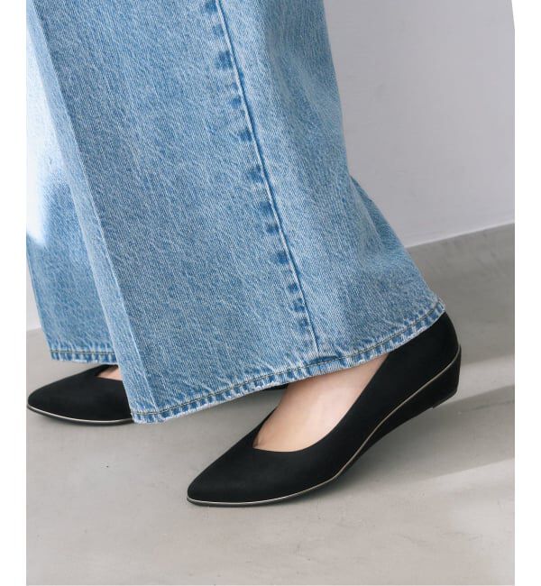  「3.5cmメタルラインウェッジ」|パンプス|ブラック