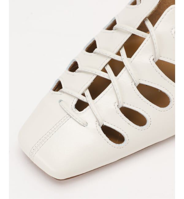 GRISE「GRISEレザースクエアカットワークレースアップフラット」|その他|