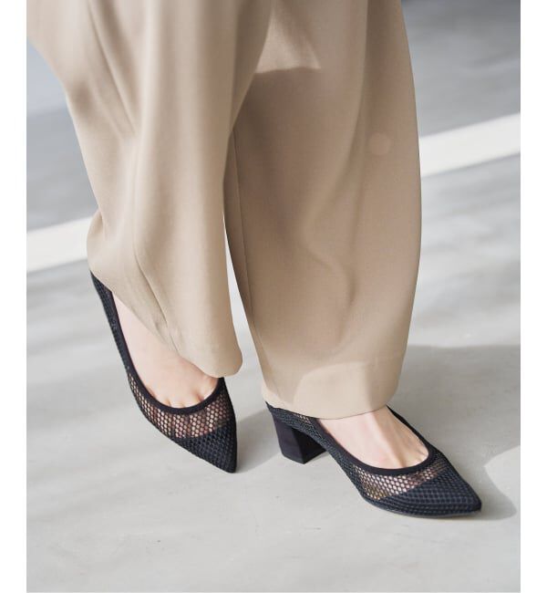  「《追加》4.5cmポインテッドネットパンプス」|パンプス|