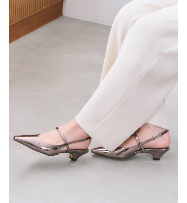  「4cmフレンチスクエアスリングバック」|パンプス|