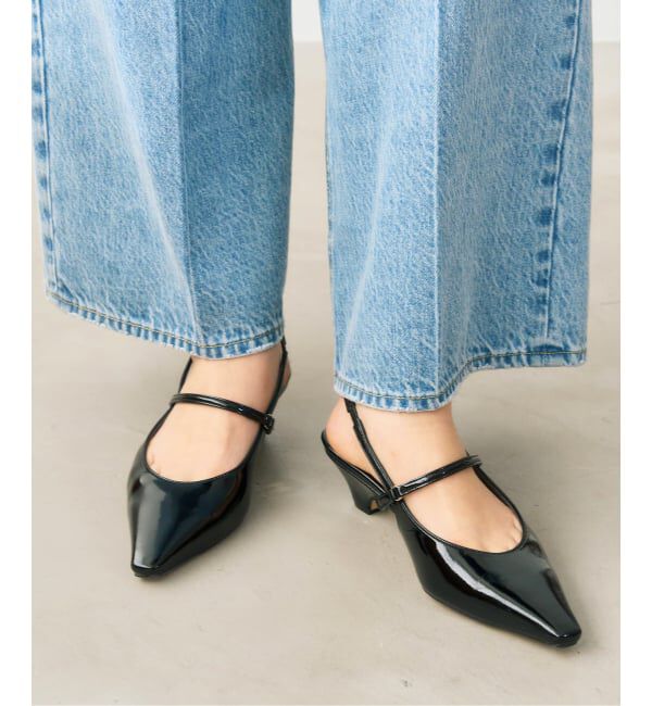  「4cmフレンチスクエアスリングバック」|パンプス|