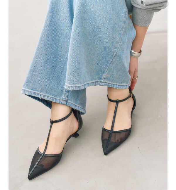  「《追加》3.5cmTストラップシアーパンプス」|パンプス|