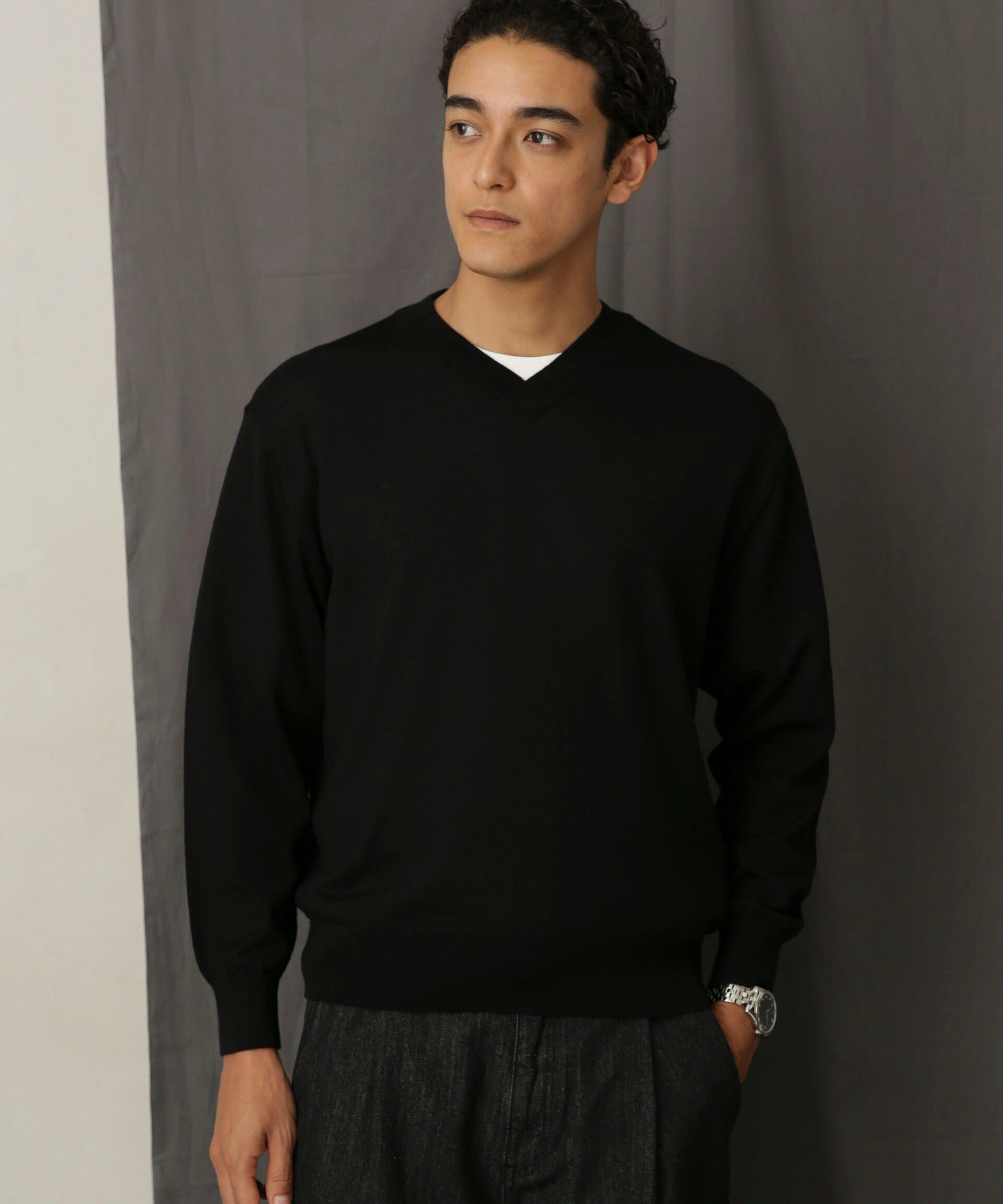 nano･universe「「毛玉レスニット」 ファインゲージＶネック」|ニット・セーター|