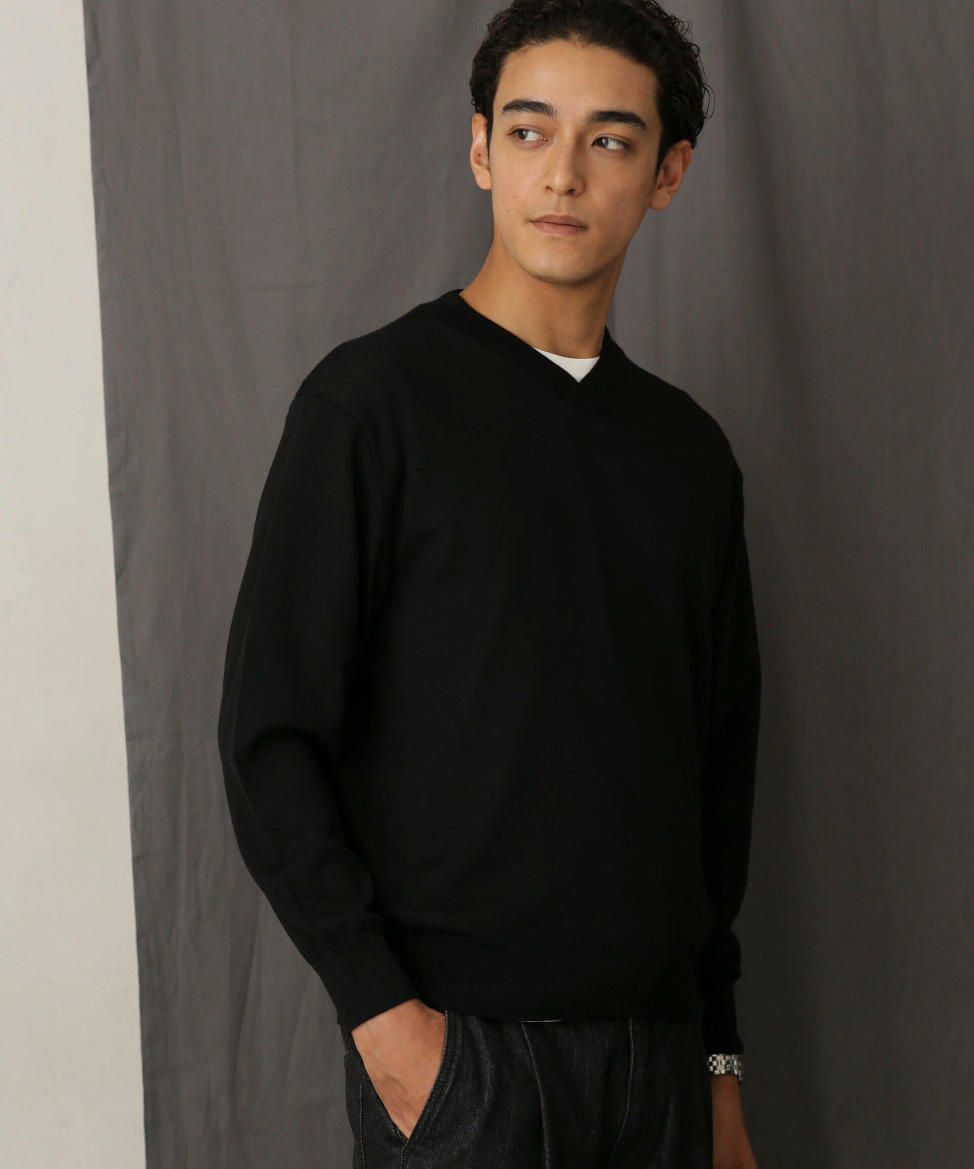 nano･universe「「毛玉レスニット」 ファインゲージＶネック」|ニット・セーター|