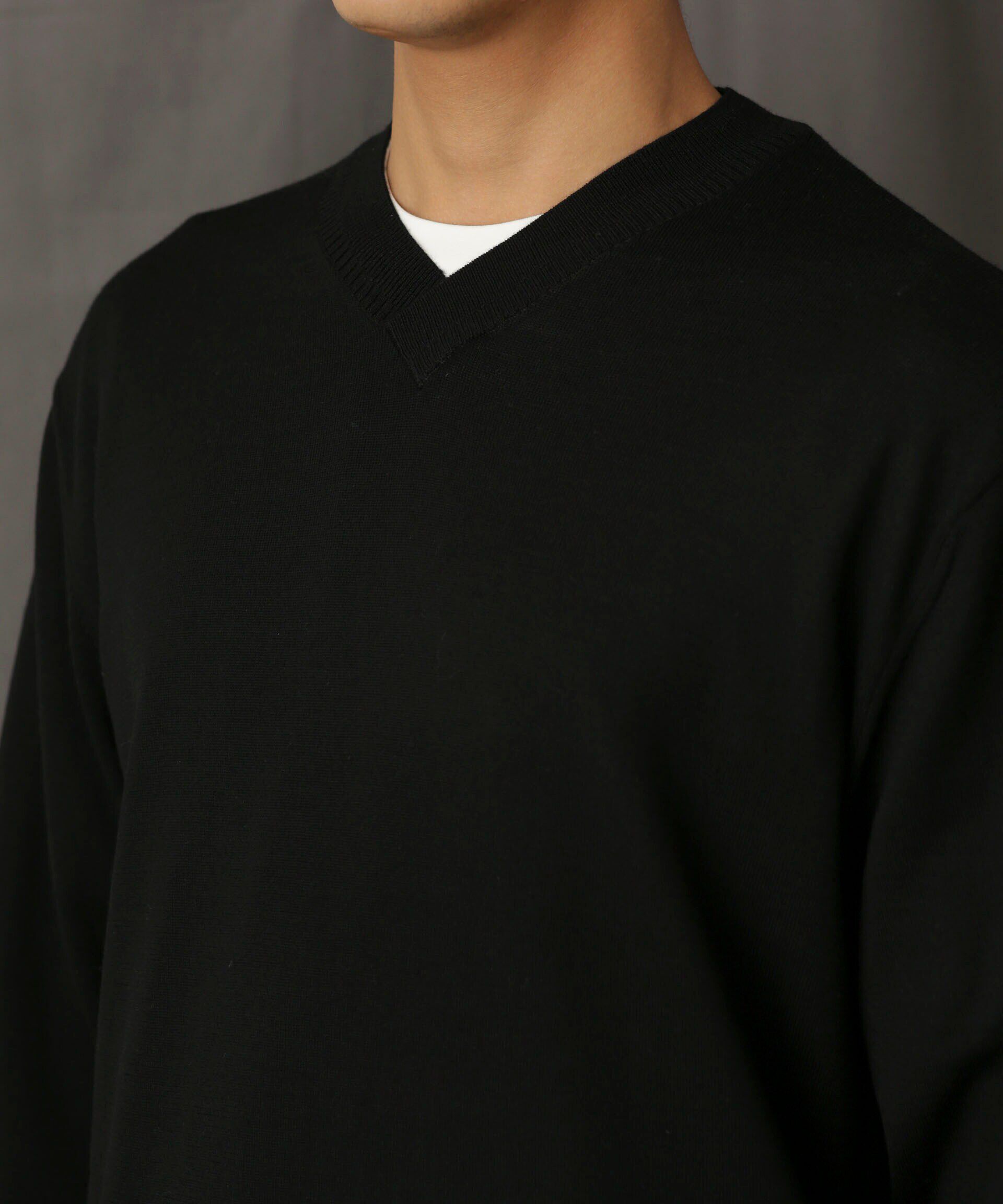 nano･universe「「毛玉レスニット」 ファインゲージＶネック」|ニット・セーター|