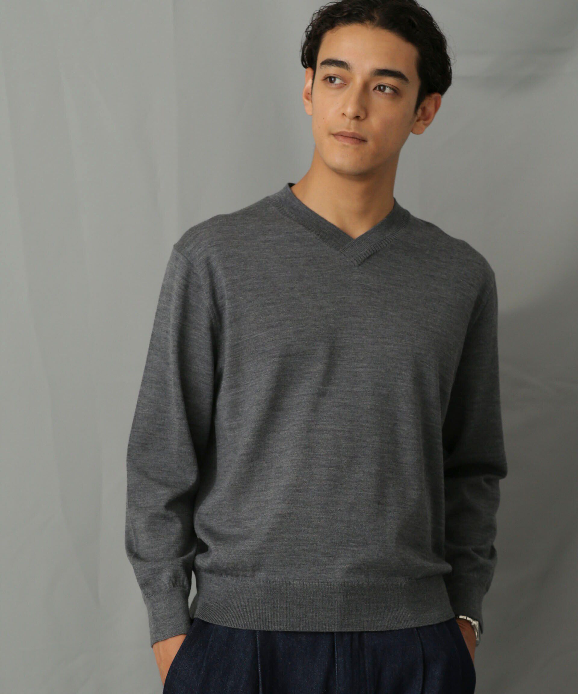 nano･universe「「毛玉レスニット」 ファインゲージＶネック」|ニット・セーター|