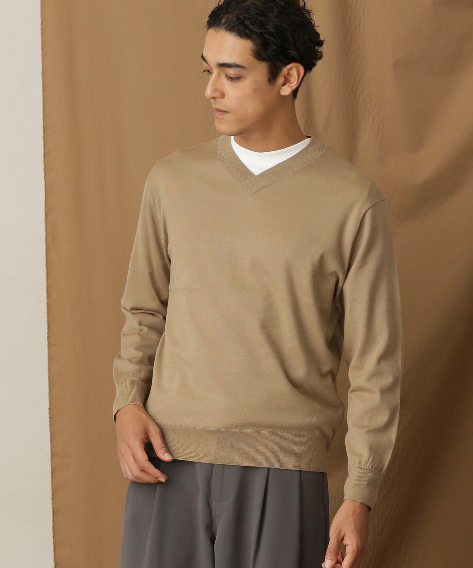 nano･universe「「毛玉レスニット」 ファインゲージＶネック」|ニット・セーター|