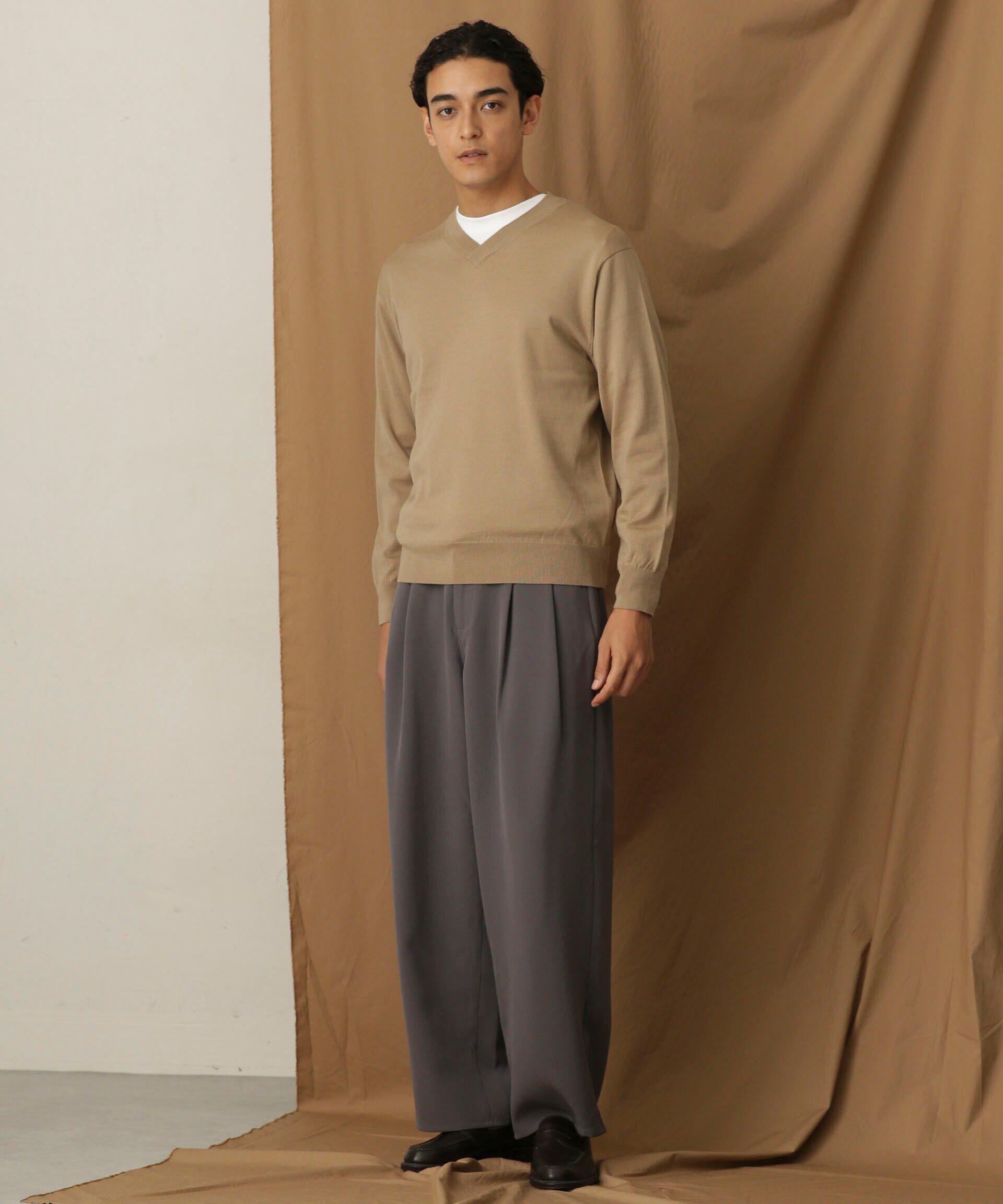 nano･universe「「毛玉レスニット」 ファインゲージＶネック」|ニット・セーター|