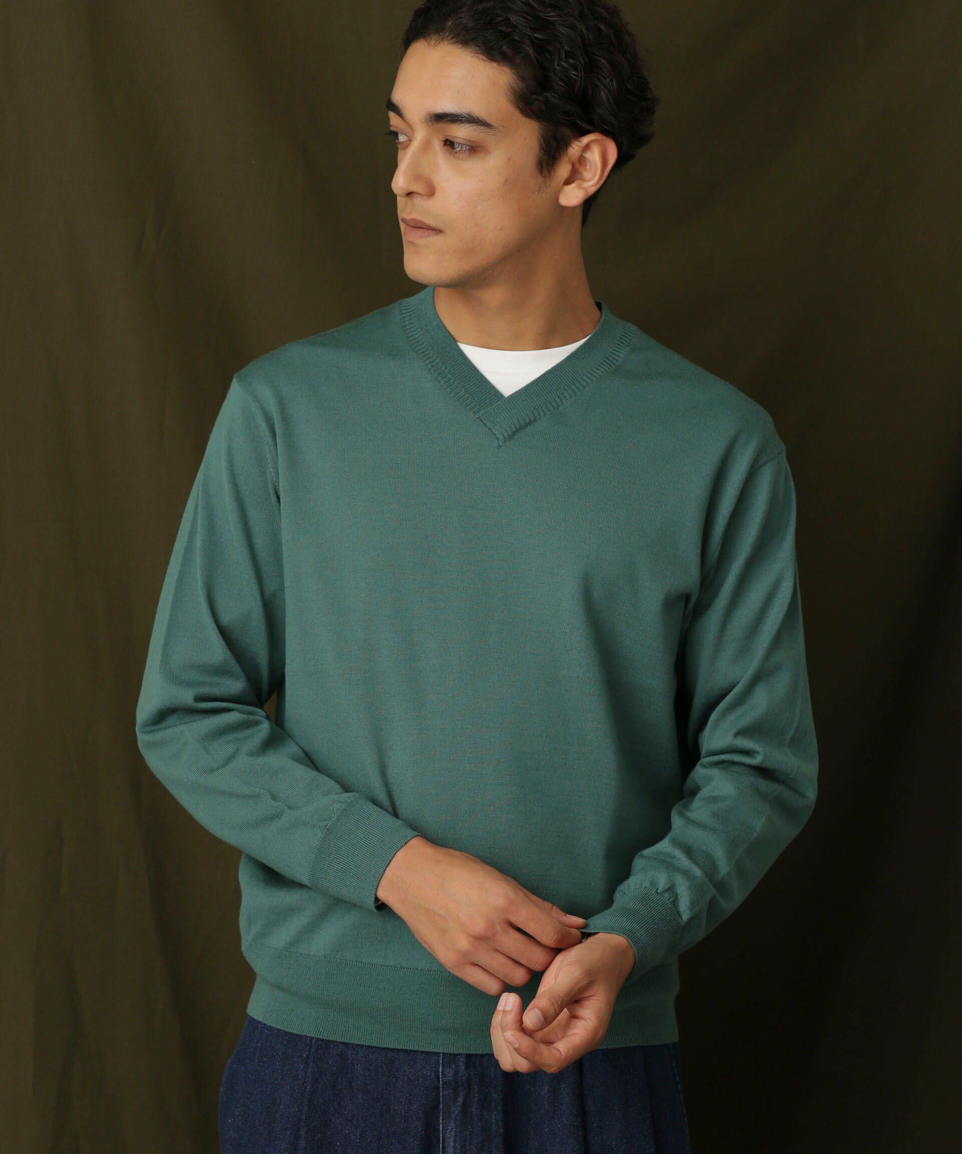 nano･universe「「毛玉レスニット」 ファインゲージＶネック」|ニット・セーター|