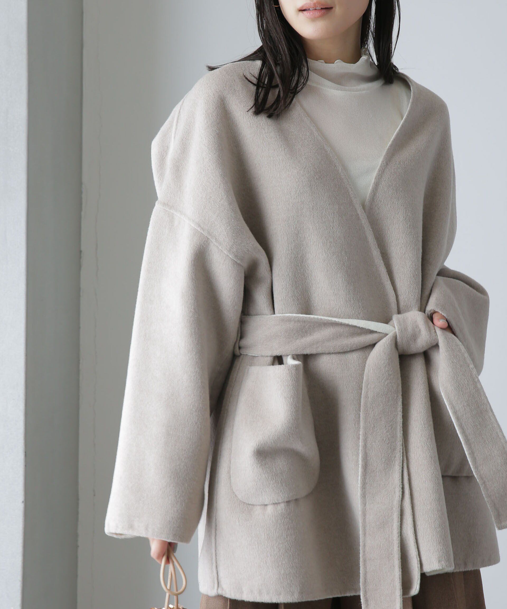 nano･universe「リバーガウンショートコート」|その他|ベージュ