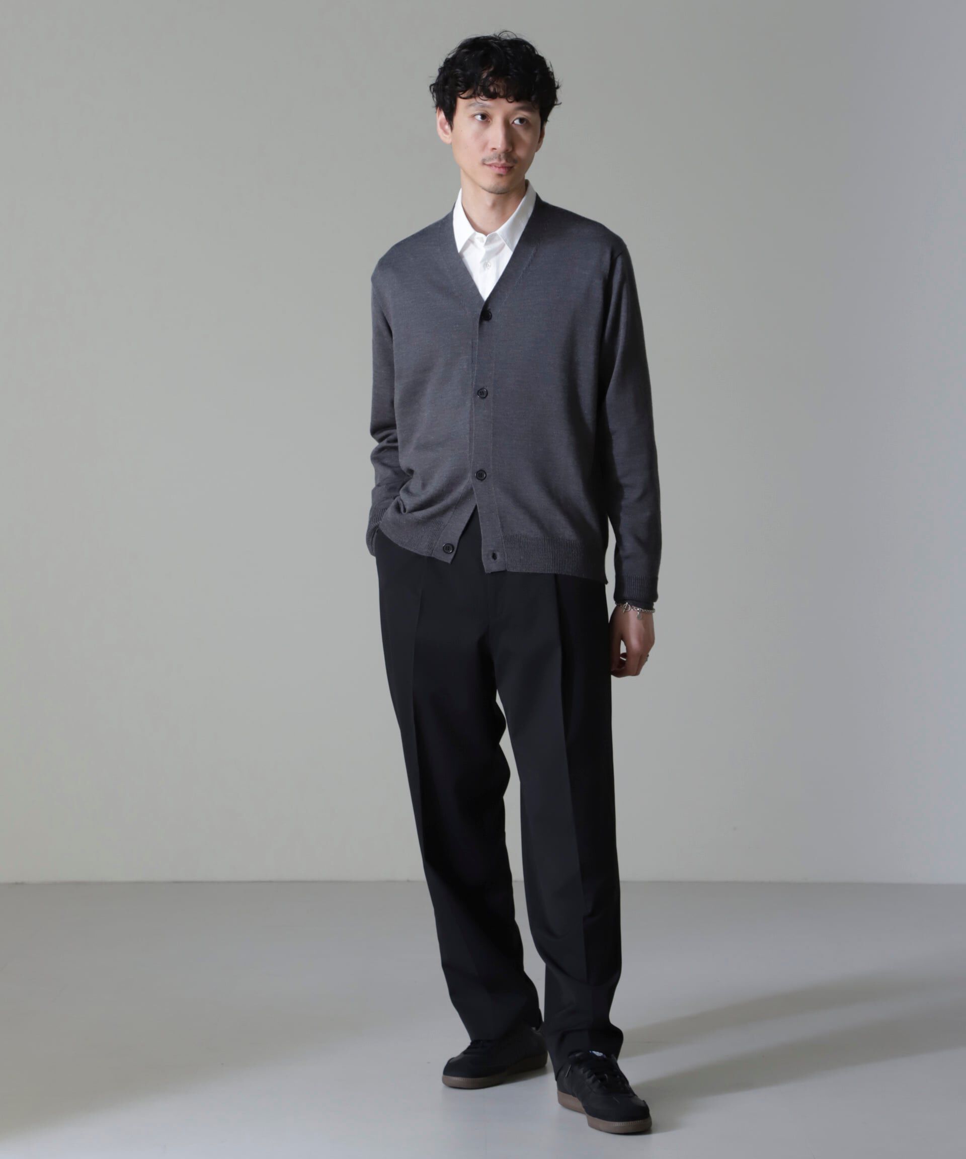 nano･universe「タスマニアミックスベーシックカーディガン」|ニット・セーター|